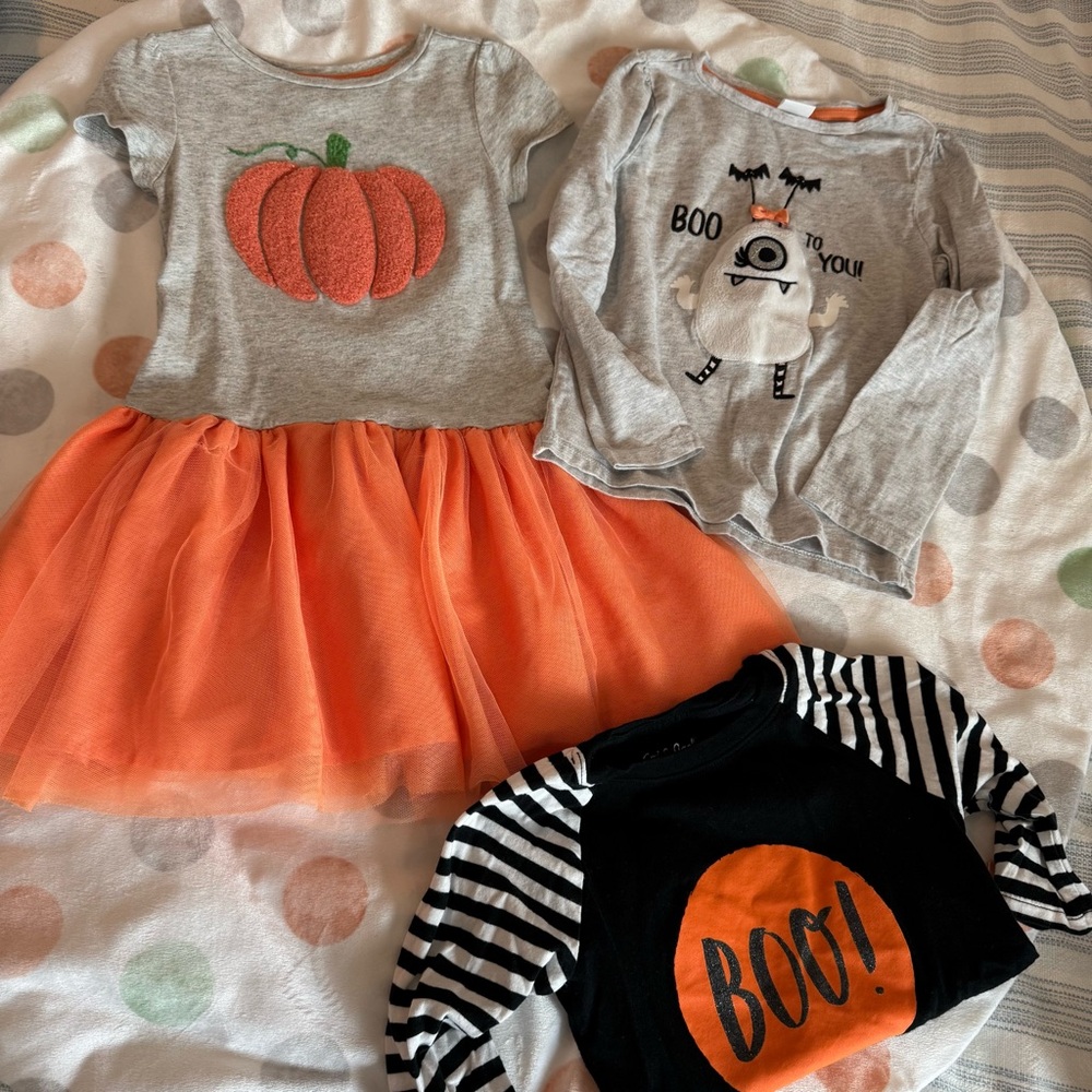Gymboree Fall Pumpkin Dress and 2 Shirts - Size 4T